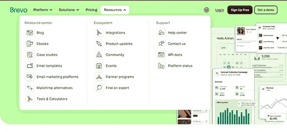 One of the digital marketing tools for small businesses Brevo